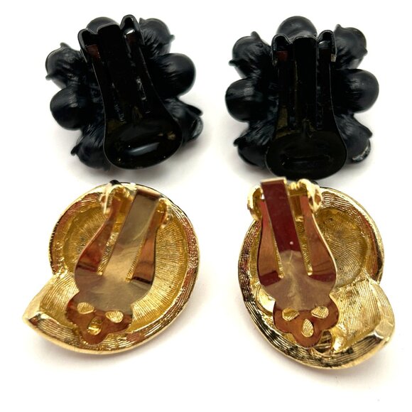Vintage Kenneth Jay Lane Clip on Earring Bundle Signed Enamel Rhinestone - Picture 3 of 10